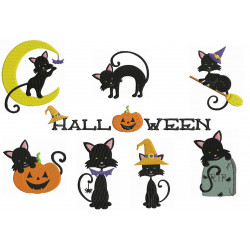 Stickserie - Halloween Katze